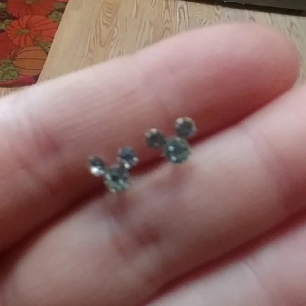 ❤️10/$13 New Silvertone Mickey Mouse Stud Earrings